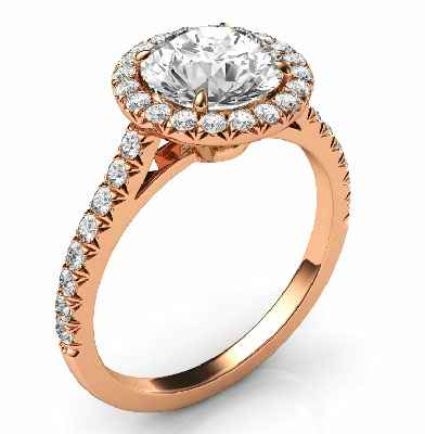 Halo Engagement Ring for Rounds, 1.7 mm band