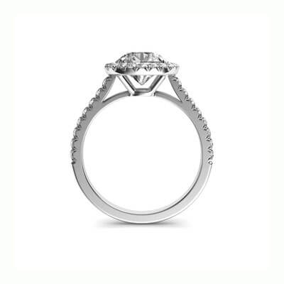 Halo Engagement Ring for Rounds, 1.7 mm band