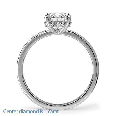 Low Profile Hidden Halo Engagement ring Setting