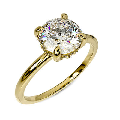 Low Profile Hidden Halo Engagement ring Setting