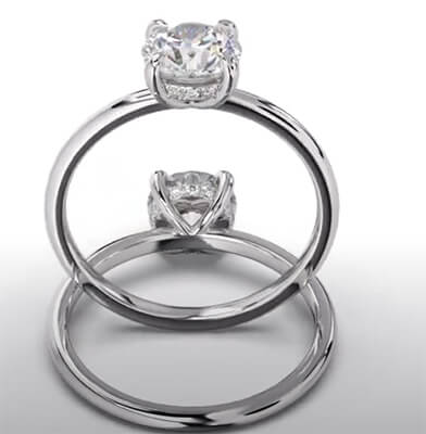 Low Profile Hidden Halo Engagement ring Setting