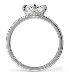 Foto Corona de diamantes ocultos de perfil bajo, montura de anillo de compromiso este-oeste de