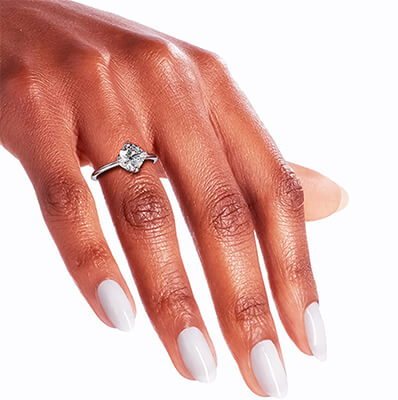 Low Profile Hidden Diamonds Crown, East-West Engagement Ring Setting