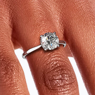 Low or High profile cathedral solitaire engagement ring