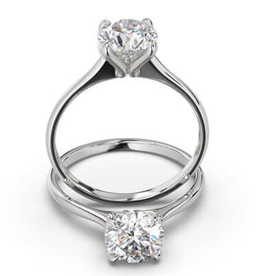 Low or High profile cathedral solitaire engagement ring