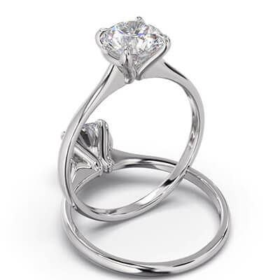 Low or High profile cathedral solitaire engagement ring