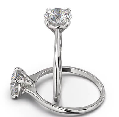 Low or High profile cathedral solitaire engagement ring