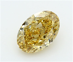 Picture of Lab Grown Diamond 3.03 Carats, Oval with  Cut, Fancy Intense Yellow Color, VS1 Clarity and Certified by IGI