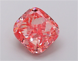 Picture of Lab Grown Diamond 3.01 Carats, Cushion with  Cut, Fancy Vivid Pink Color, VS1 Clarity and Certified by IGI