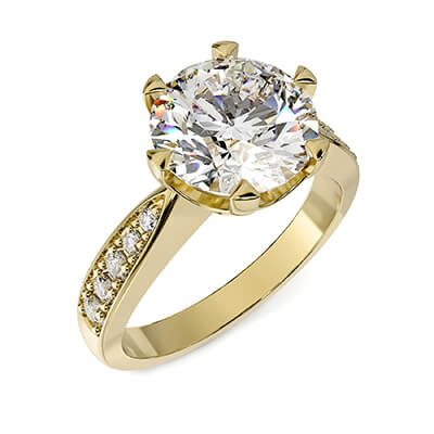 Designers engagement ring with round diamonds