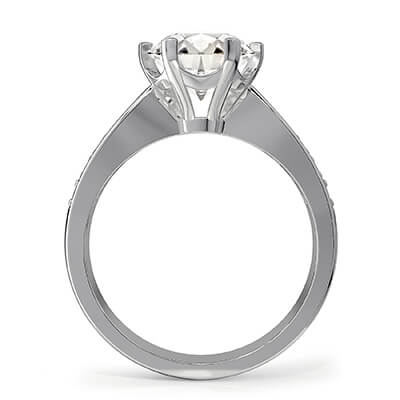 Designers engagement ring with round diamonds