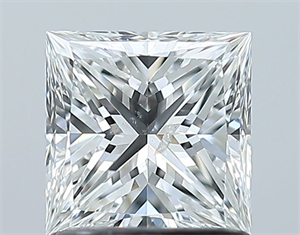 Picture of Natural Diamond 1.01 Carats, Princess with  Cut, F Color, SI2 Clarity and Certified by GIA