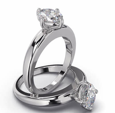 Bold Solitaire engagement ring setting for all shapes