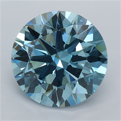 Picture of Lab Grown Diamond 3.20 Carats, Round with Ideal Cut, Fancy Vivid Blue Color, VVS1 Clarity and Certified by IGI