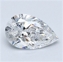 Natural Diamond 1.21 Carats, Pear with  Cut, D Color, VS1 Clarity and Certified by GIA