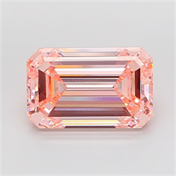 Picture of Lab Grown Diamond 10.25 Carats, Emerald with  Cut, Fancy Intense Pink Color, VVS2 Clarity and Certified by IGI
