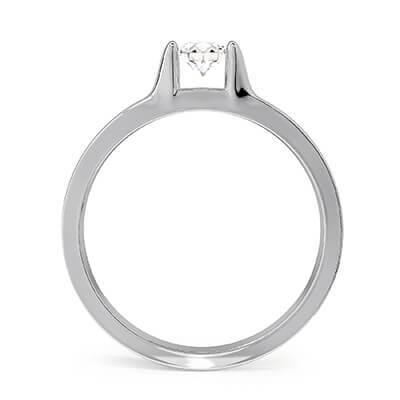 Solitaire engagement ring with 0.20 carat natural diamond, F SI1 Very-Good Cut