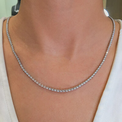 8.5 carats F SI1 Very Good Cut diamonds tennis necklace