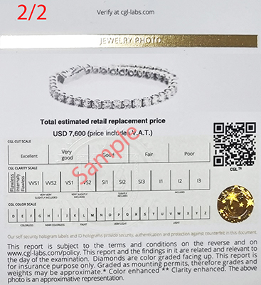 2.50 G SI1 carat Round Diamonds Tennis Bracelet