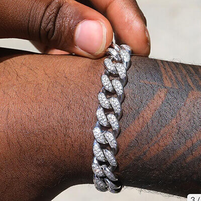 12 mm 8,50 quilates, pulsera de diamantes de eslabones cubanos de Miami para hombre