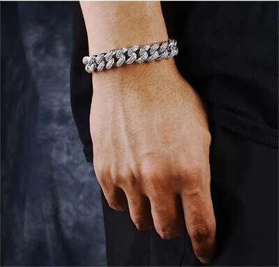 12mm 8.50 carat, Miami Cuban Link Diamond Bracelet for Men