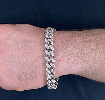 12mm 8.50 carat, Miami Cuban Link Diamond Bracelet for Men