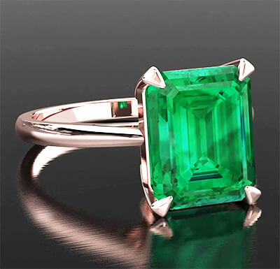 3 carat Emerald Solitaire ring