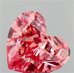 Picture of Lab Grown Diamond 5.55 Carats, Heart with  Cut, Fancy Vivid Pink Color, VS2 Clarity and Certified by IGI