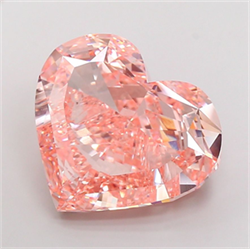 Picture of Lab Grown Diamond 25.07 Carats, Heart with  Cut, Fancy Intense Pink Color, VS1 Clarity and Certified by IGI