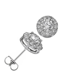 Picture of Round diamonds Halo earring stud settings