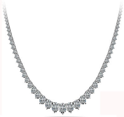 10 carat Graduated Tennis Necklace, I VS, bigget diamond is 5.3 mm