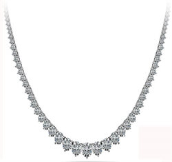 Picture of 7 carat Graduated Tennis Necklace, I VS, bigget diamond is 4.4 mm