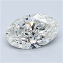 Natural Diamond 2.01 Carats, Oval with  Cut, H Color, SI1 Clarity and Certified by GIA