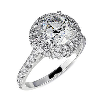 Halo Falling Edge engagement ring setting