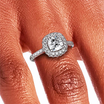 Halo Falling Edge engagement ring setting