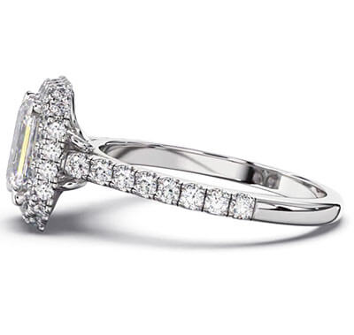 Halo Falling Edge engagement ring setting