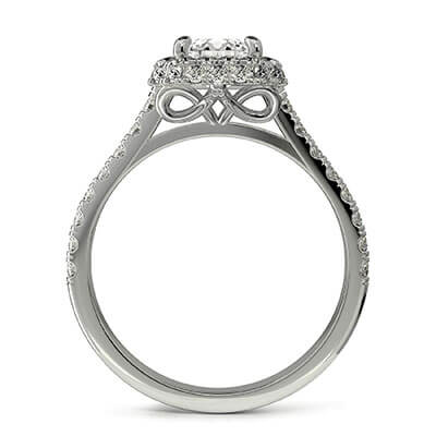 Halo Falling Edge engagement ring setting