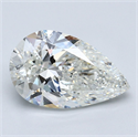 Natural Diamond 4.01 Carats, Pear with  Cut, I Color, SI1 Clarity and Certified by GIA