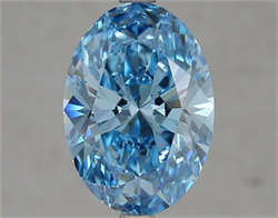 Picture of Lab Grown Diamond 3.36 Carats, Oval with  Cut, Fancy Vivid Blue Color, VS1 Clarity and Certified by IGI
