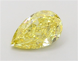 Picture of Lab Grown Diamond 1.22 Carats, Pear with  Cut, Fancy Vivid Yellow Color, VS2 Clarity and Certified by IGI
