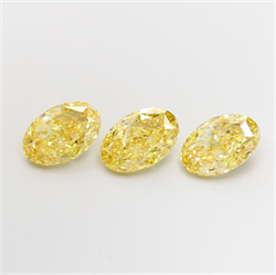 Picture of Lab Grown Diamond 3.02 Carats, Oval with  Cut, Fancy Yellow Color, VVS2 Clarity and Certified by IGI