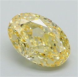 Picture of Lab Grown Diamond 3.07 Carats, Oval with  Cut, Fancy Vivid Yellow Color, VS1 Clarity and Certified by IGI