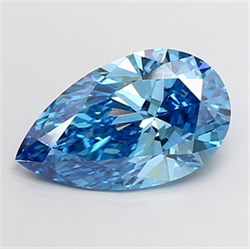 Picture of Lab Grown Diamond 5.01 Carats, Pear with  Cut, Fancy Vivid Blue Color, VVS2 Clarity and Certified by IGI