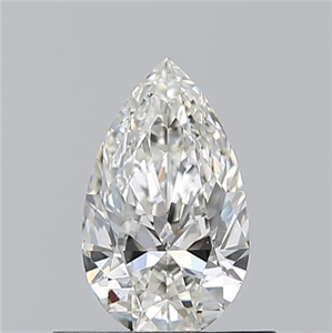 Picture of Natural Diamond 0.53 Carats, Pear with  Cut, H Color, VS2 Clarity and Certified by GIA