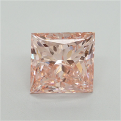 Picture of Lab Grown Diamond 4.08 Carats, Princess with  Cut, Fancy Vivid Pink Color, VS1 Clarity and Certified by IGI