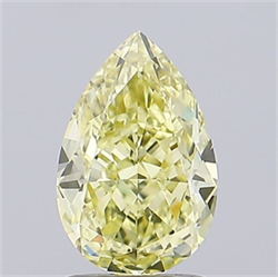 Picture of Lab Grown Diamond 1.64 Carats, Pear with  Cut, Fancy Intense Yellow Color, VVS2 Clarity and Certified by IGI