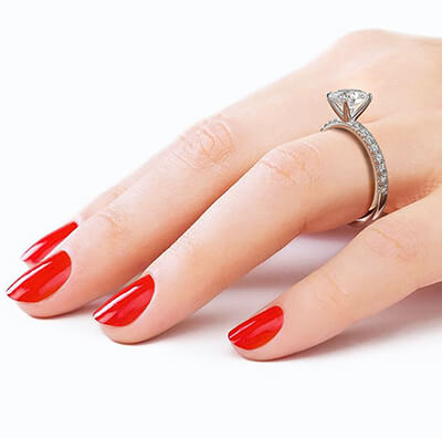 Engagement ring pave set for all shapes and carats