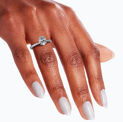 Engagement ring pave set for all shapes and carats
