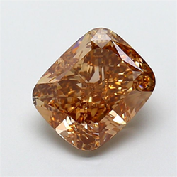 Picture of Lab Grown Diamond 3.07 Carats, CUSHION MODIFIED with  Cut, Fancy Light Brown Color, VS1 Clarity and Certified by IGI