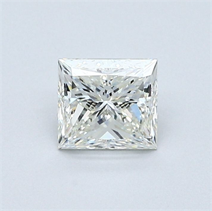 Picture of Natural Diamond 0.57 Carats, Princess with  Cut, J Color, VVS2 Clarity and Certified by GIA